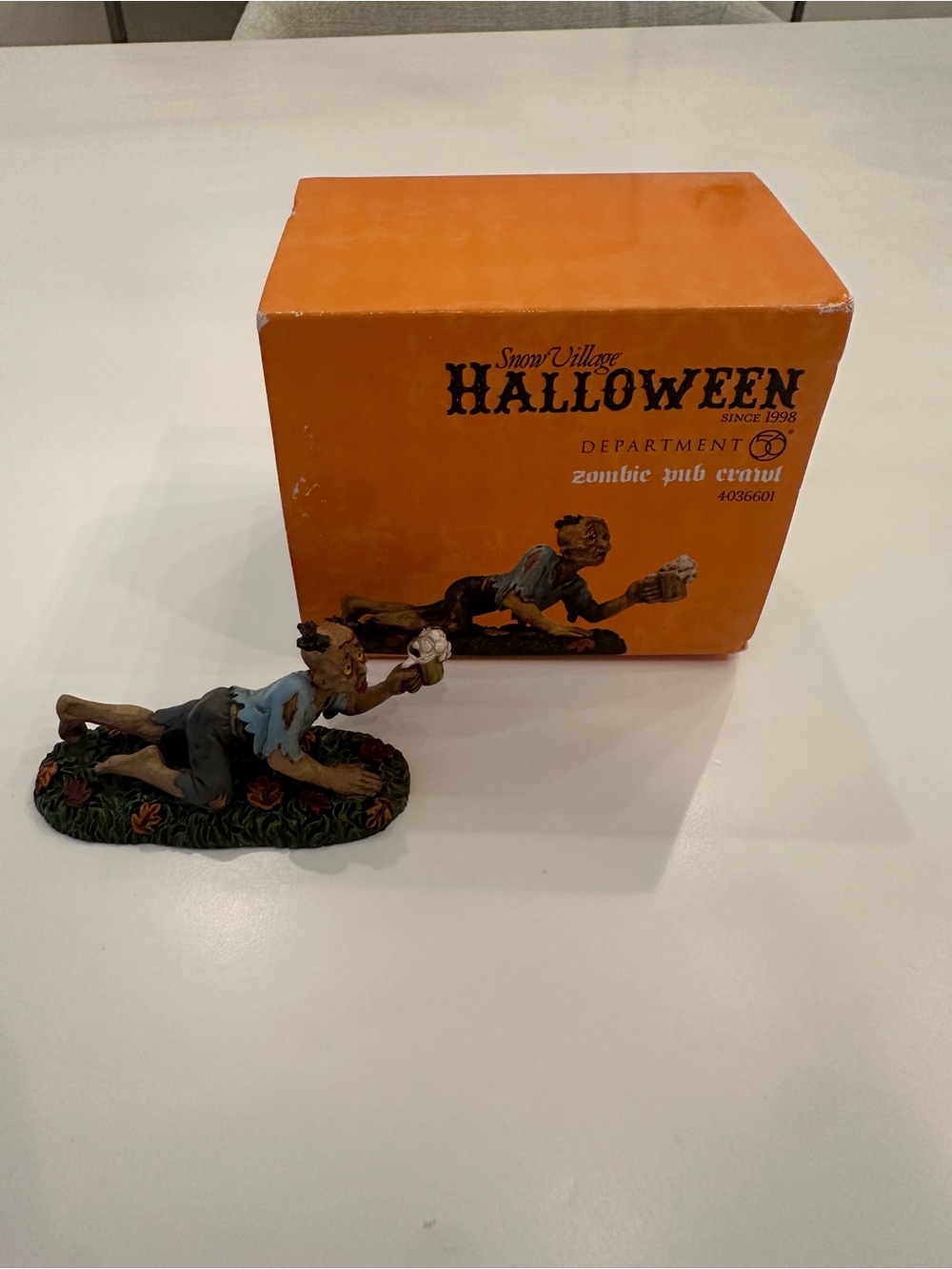 Department 56 Halloween Zombie Pub Crawl Figurine - Orange, Green, Black